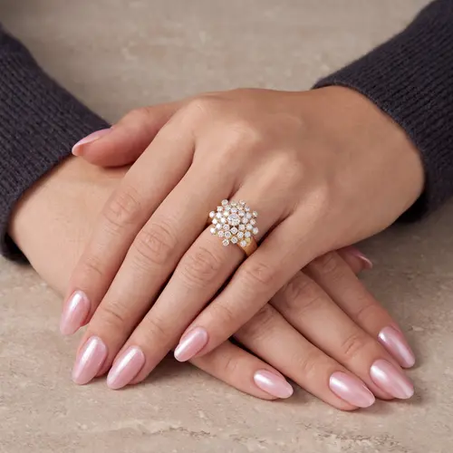 Anel Chuveiro de Ouro Amarelo com 1 ct em Diamantes