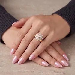 Anel Chuveiro de Ouro Amarelo com 1 ct em Diamantes