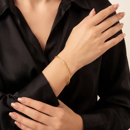 Pulseira de Tecido de Ouro Amarelo