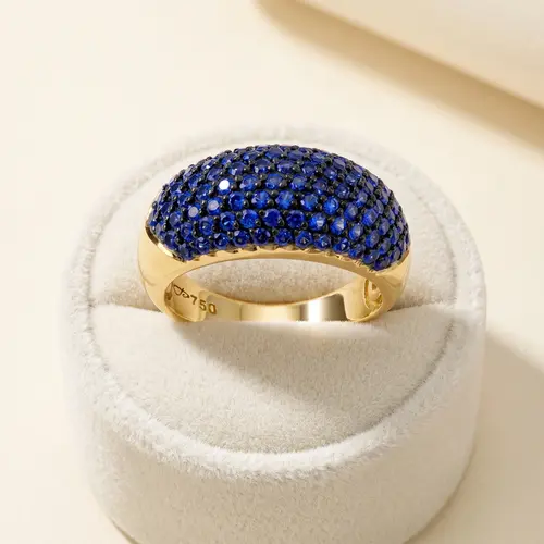 Anel Colmeia de Ouro Amarelo com 2,8 ct em Safiras