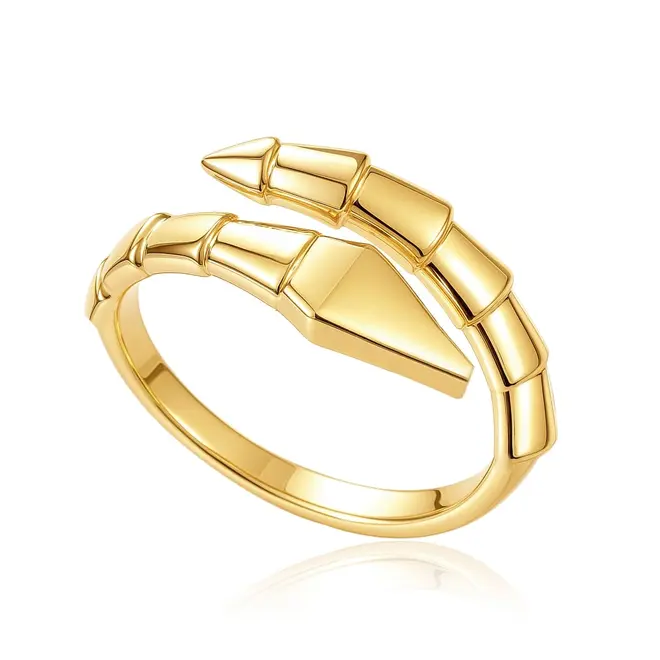 Anel Serpente de Ouro Amarelo