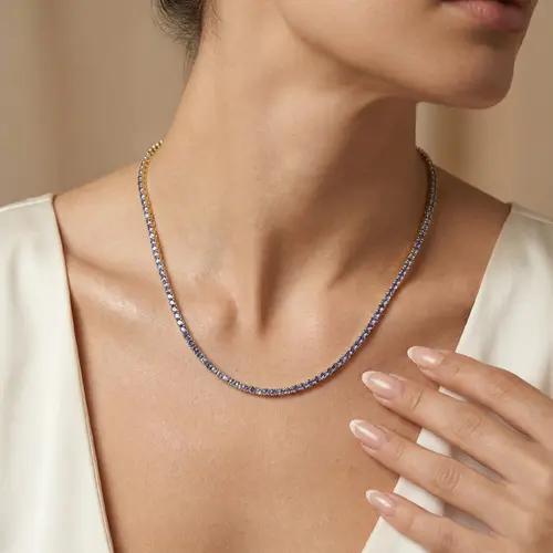 Gargantilha de Ouro Amarelo com 19,69 ct em Tanzanitas