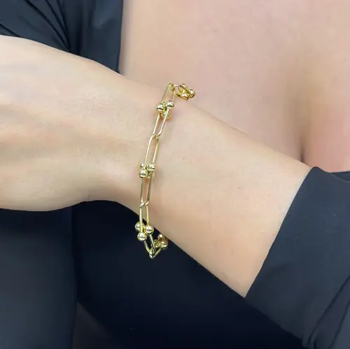 Pulseira Estilo Tiffany de Ouro Amarelo