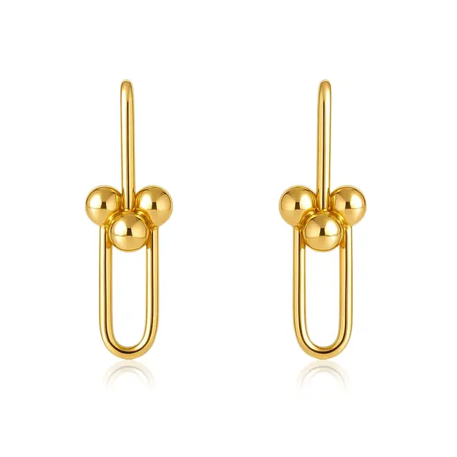 Par de Brincos Estilo Tiffany de Ouro Amarelo