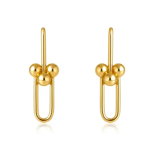Par de Brincos Estilo Tiffany de Ouro Amarelo