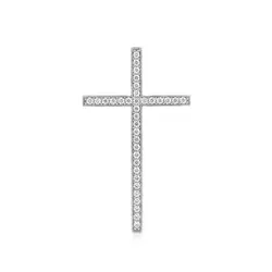 Pingente Cruz de Ouro Branco com 35 Cristais