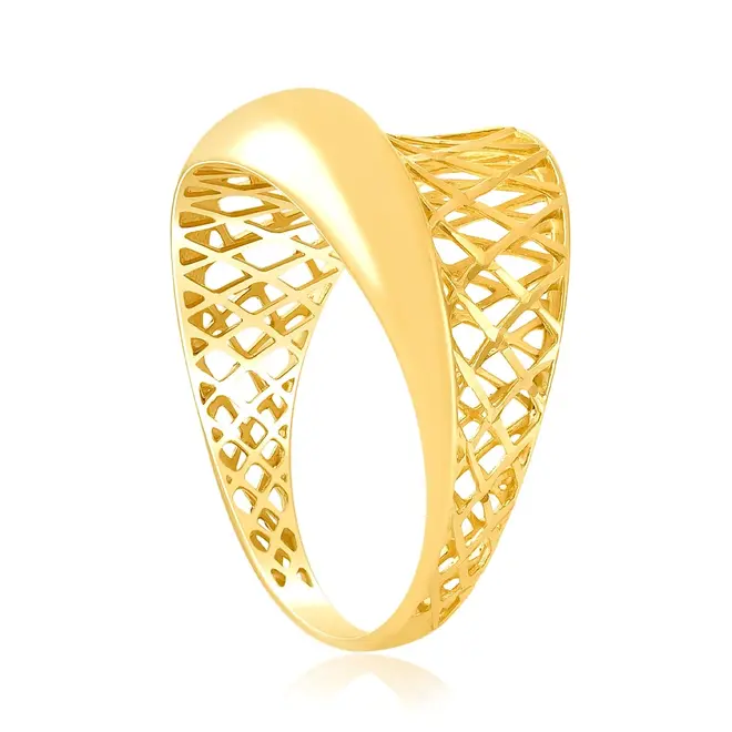 Anel Modelo Vazado de Ouro Amarelo