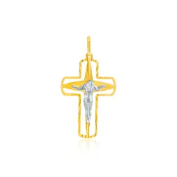 Pingente Crucifixo em Ouro 2 Cores