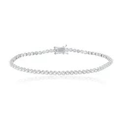 Pulseira Riviera de Ouro Branco com 68 Diamantes