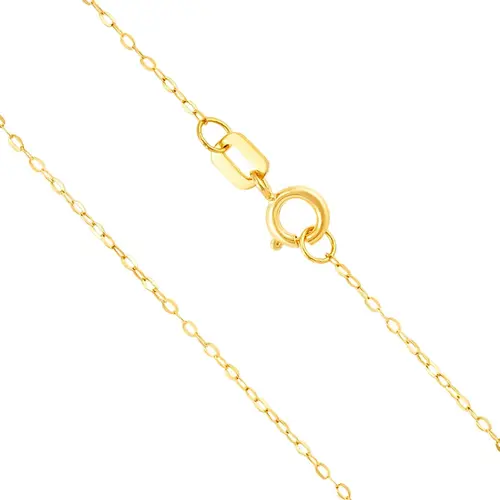 Pingente de Ouro Amarelo com Corrente Elos Ovais e Esmeralda