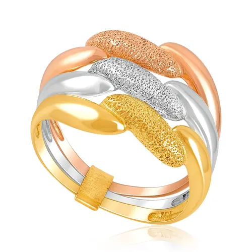 Anel 3 Aros em Ouro 3 Cores