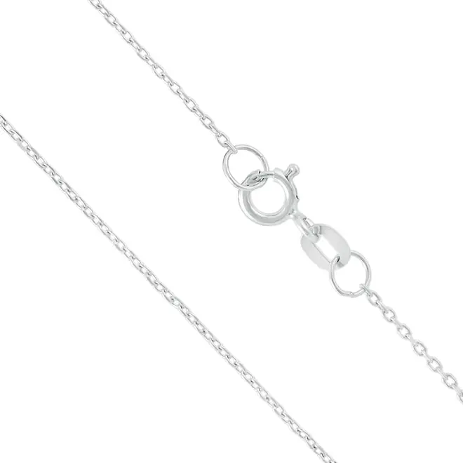 Pingente de Ouro Branco com Corrente Elos Cartier, Diamantes e Esmeralda de 72 pts.