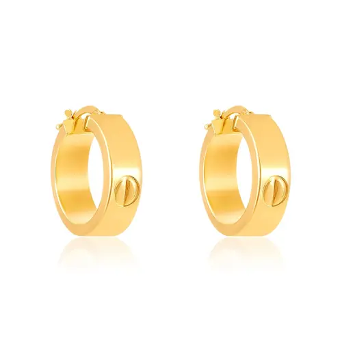 Par de Brincos Argola de Ouro Amarelo