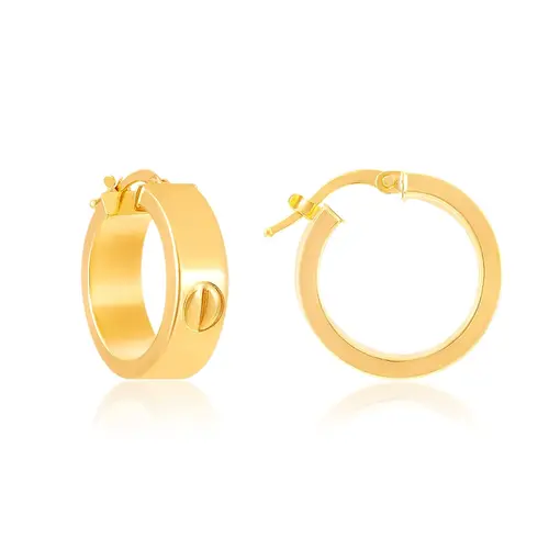 Par de Brincos Argola de Ouro Amarelo