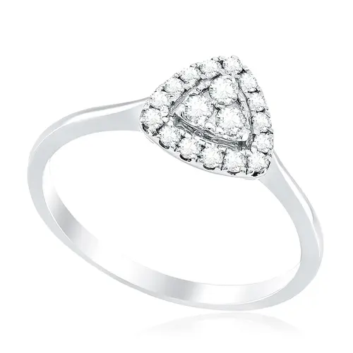 Anel Chuveiro de Ouro Branco com 21 pts em Diamantes Ouro Branco
