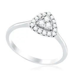 Anel Chuveiro de Ouro Branco com 21 pts em Diamantes Ouro Branco