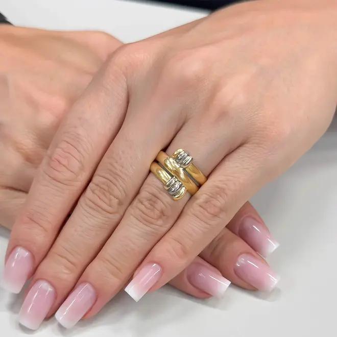Anel Trabalhado em Ouro 3 Cores