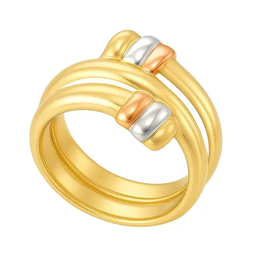 Anel Trabalhado em Ouro 3 Cores