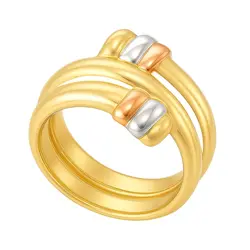 Anel Trabalhado em Ouro 3 Cores