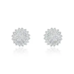 Par de Brincos Chuveiro de Ouro Branco com 60 pts em Diamantes