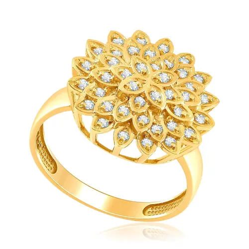 Anel Chuveiro de Ouro com 50 Pts em Diamantes