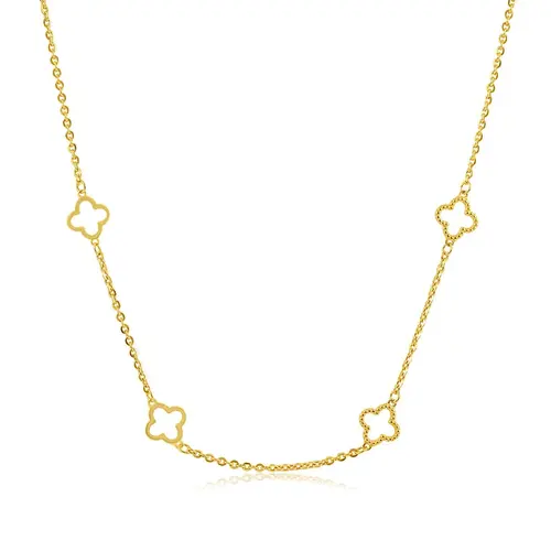 Colar de Ouro Amarelo com 4 Trevos
