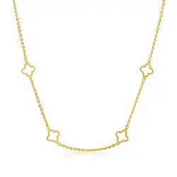 Colar de Ouro Amarelo com 4 Trevos