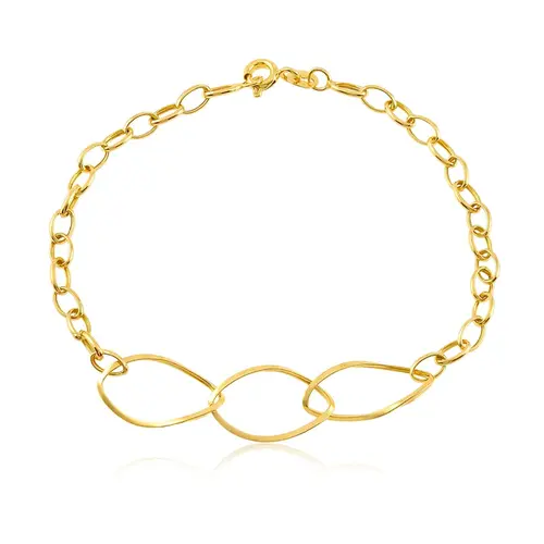 Pulseira de Ouro Amarelo com Elos Trabalhados