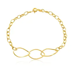 Pulseira de Ouro Amarelo com Elos Trabalhados