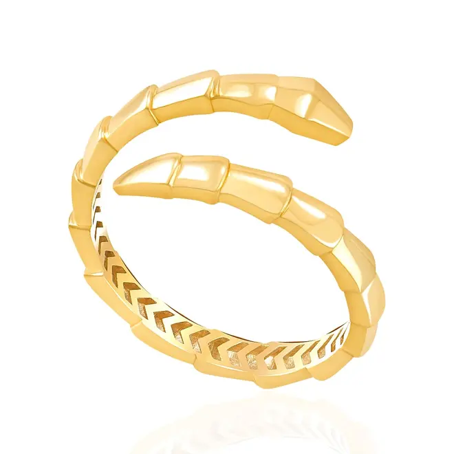 Anel Serpente de Ouro Amarelo