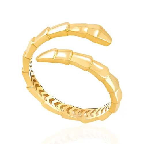 Anel Serpente de Ouro Amarelo