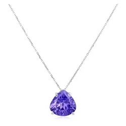 Pingente de Ouro Branco com Corrente Elos Cartier e Tanzanita de 2,16 Cts.