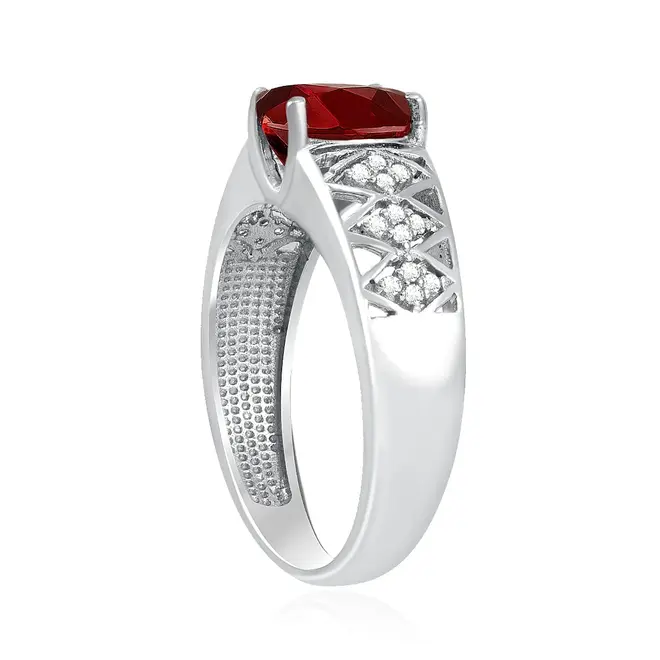 Anel de Ouro Branco com 24 Diamantes e Turmalina Rosa de 1,2 ct