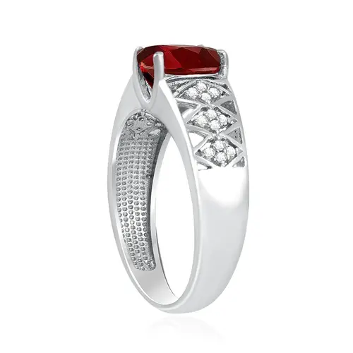 Anel de Ouro Branco com 24 Diamantes e Turmalina Rosa de 1,2 ct