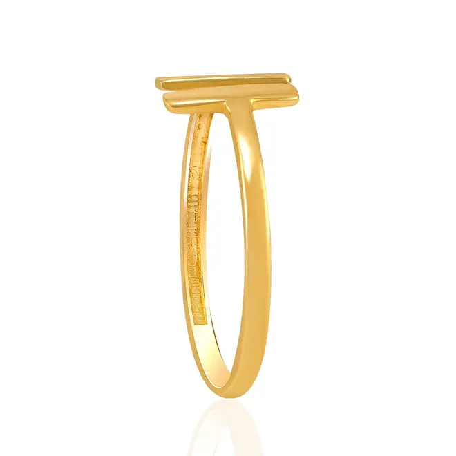 Anel Modelo T de Ouro Amarelo