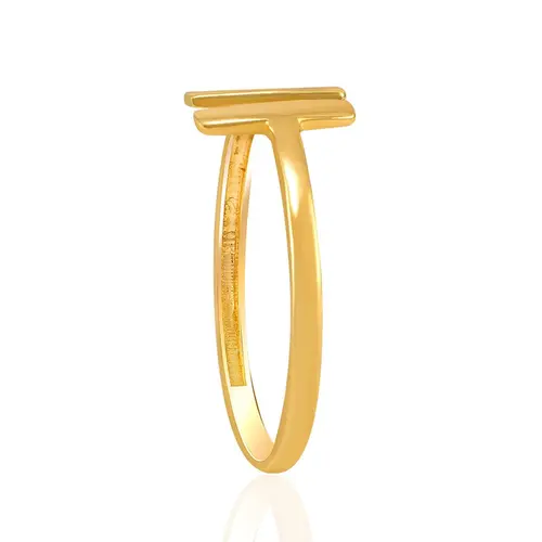 Anel Modelo T de Ouro Amarelo