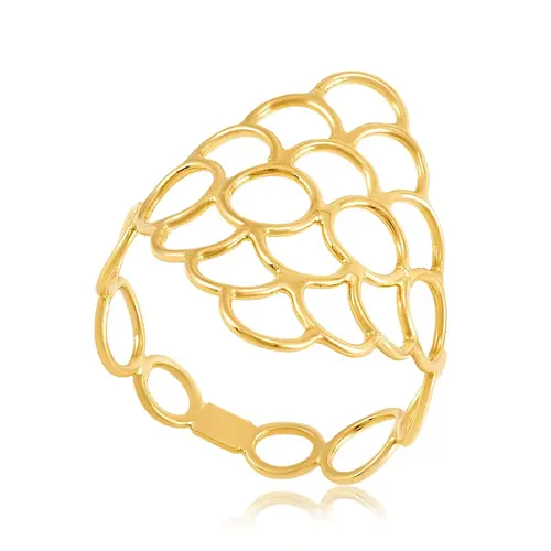 Anel Vazado de Ouro Amarelo