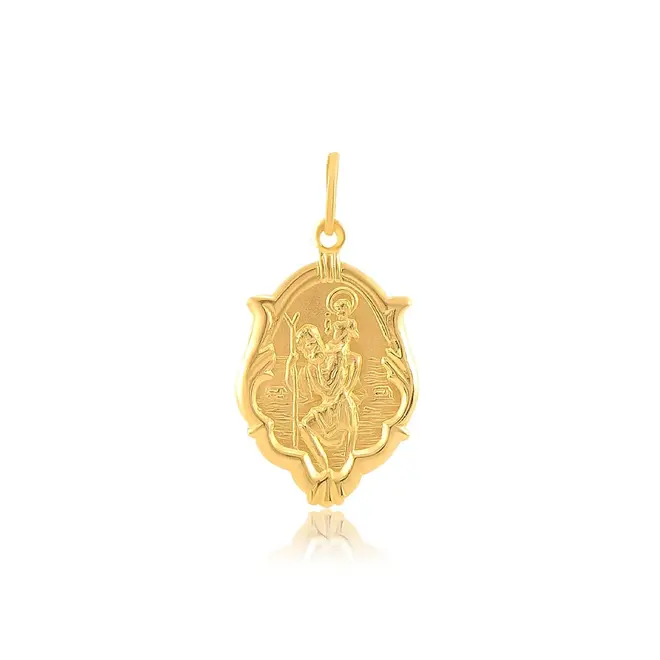 Pingente São Cristóvão de Ouro Amarelo
