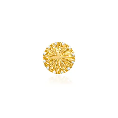 Pingente Trabalhado de Ouro Amarelo com Cristais