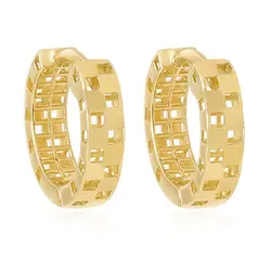 Par de Brincos Argola de Ouro Amarelo modelo Vasado