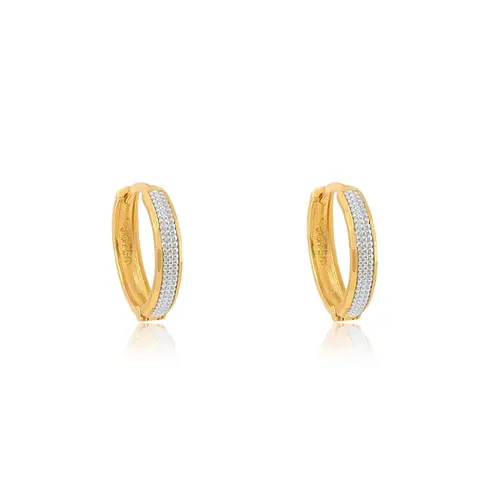 Par de Brincos Argola de Ouro duas Cores