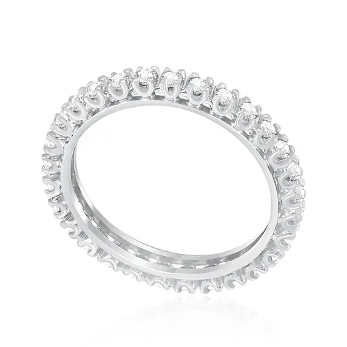 Aliança de Ouro Branco com Diamantes totalizando 35 pts. ARO 14 (NÃO ALTERA)