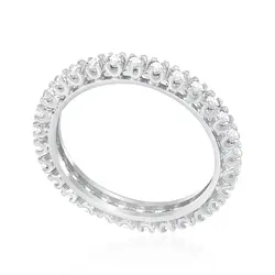 Aliança de Ouro Branco com Diamantes totalizando 35 pts. ARO 14 (NÃO ALTERA)