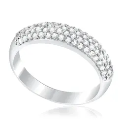 Anel Pavê com 70 Diamantes totalizando 60 pts., em Ouro Branco