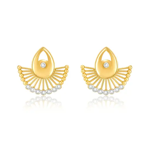 Par de Brincos Desmontável de Ouro Amarelo com 8 Diamantes