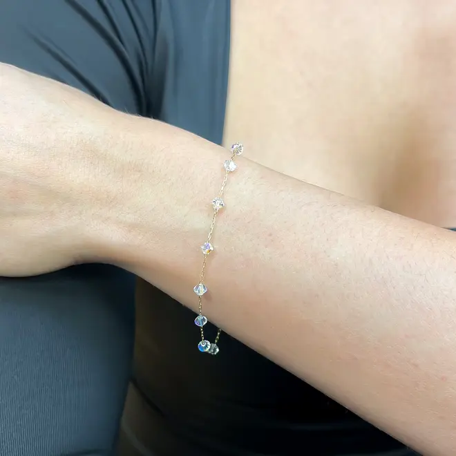 Pulseira Elos Cartier de Ouro Amarelo com Cristais Boreais