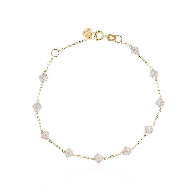 Pulseira Elos Cartier de Ouro Amarelo com Cristais Boreais