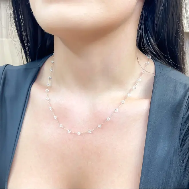 Corrente Elos Cartier de Ouro Amarelo com Cristais
