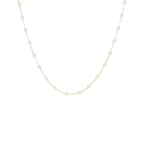 Corrente Elos Cartier de Ouro Amarelo com Cristais