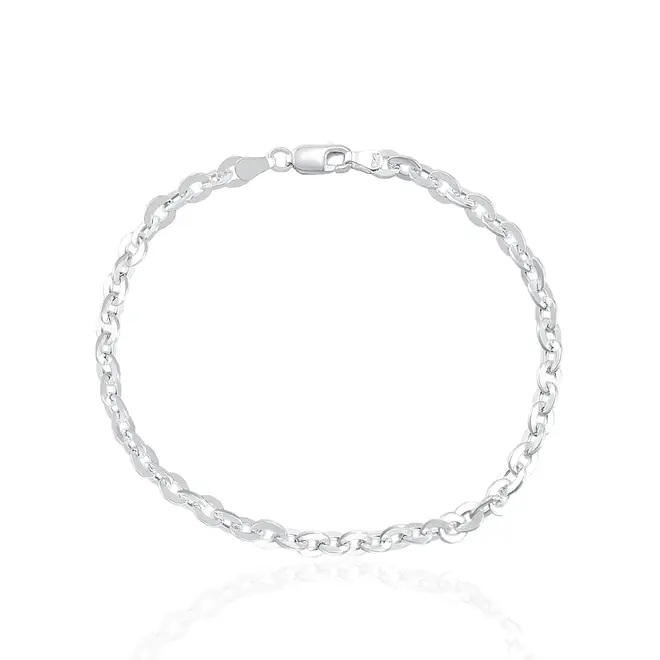 Conjunto Corrrente e Pulseira Malha Cadeado de Prata